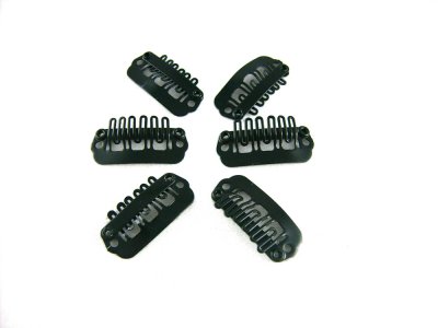 50pcs clip/snap clips for hair extensions/wig/weft 24mm #Black