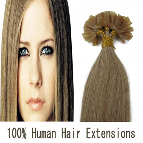 16"18"20"22"100pcs/Set Nail Tip Hair Keratin U Tip Remy Human Hair Extensions #16 Strawberry blonde - Click Image to Close