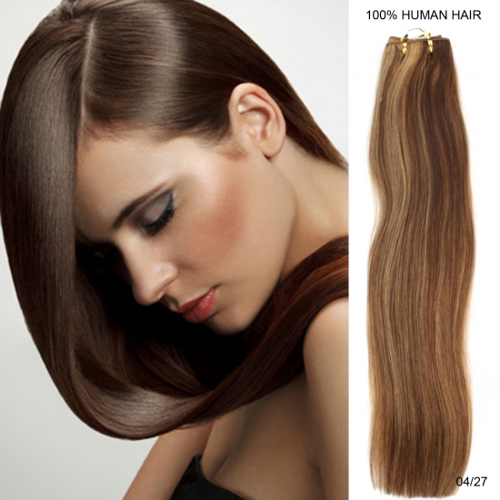 16"20"22"24"26"28"30"32" 100g/Set Straight Remy Brazilian Human Hair Weft #04/27 - Click Image to Close