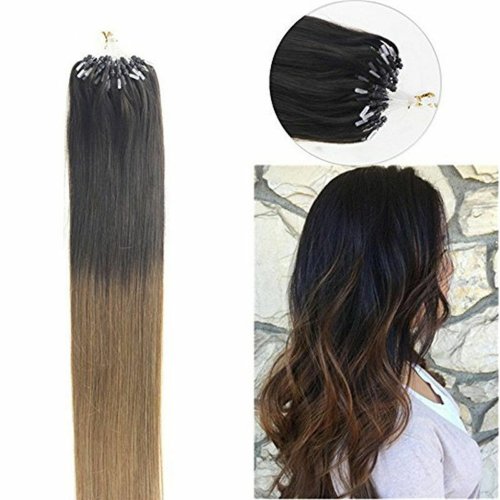 14"16"18"20"22"24"26"100pcs/Set Micro Ring Loop Hair Remy Human Hair Extensions #T2/12